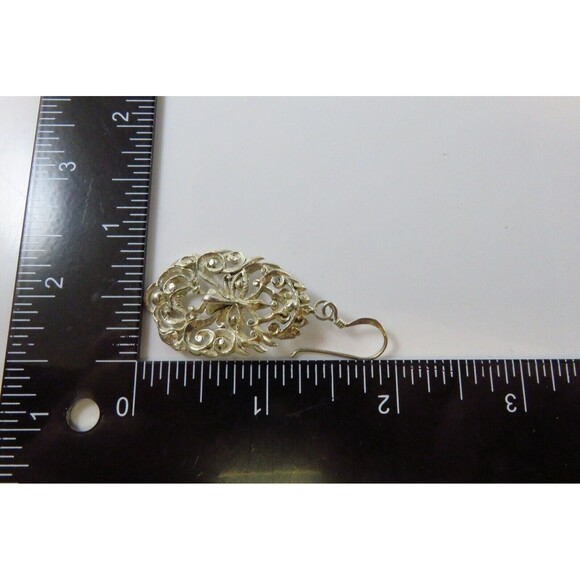 Pierced Sterling Silver Art Nouveau Style Dangling Face Earrings 925 - Picture 8 of 8